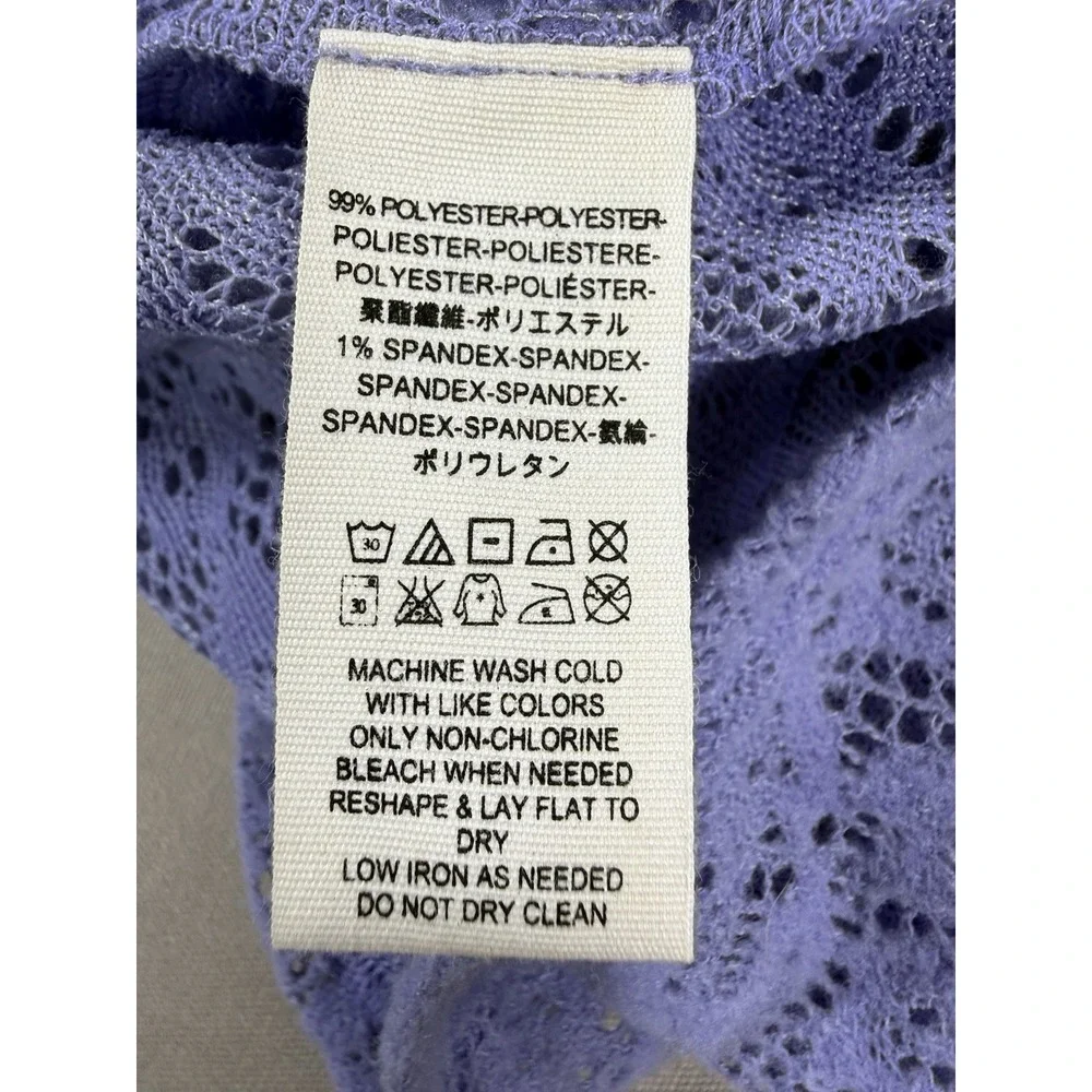 Free People Top Womens Large Sweatshirt Purple Long Sleeve Open Knit Soft Cozy